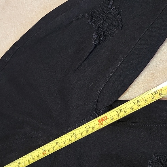 PrettyLittleThing Black Ripped 5 Pocket Skinny Jeans US 2 - Picture 14 of 16